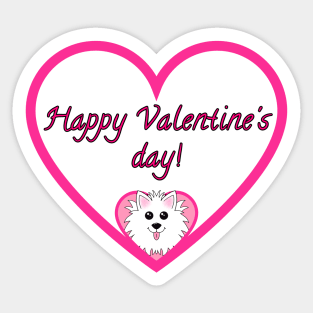 Happy Valentines Day Pink Heart Sticker